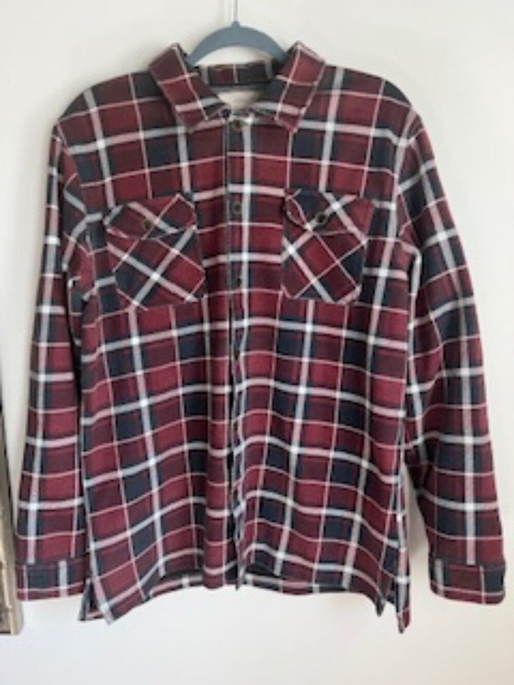 🧡3/15 Original Weatherproof Vintage Plaid Shirt Jacket Red Black White Men's L